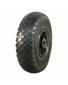 Novio Steekwagenwiel PU volrubber - 3.00-4 - 2.10-4 - rollager - asgat Ø20 mm - NL75 mm - kunststof velg - zwart