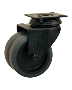 Novio serie 68-62 Zwenkwiel met plaatbevestiging - Ø75 mm - glijlager - rubber/TPE - 468.751.626.001