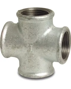 Profec Kruisstuk nr.180 gietijzer gegalvaniseerd - 25 bar - 4x binnendraad