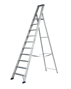 DAS ET10A Hercules ANO Enkele trapladder - 1x10 sporten - geanodiseerd aluminium