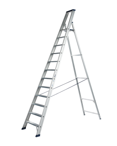 DAS ET12A Hercules ANO Enkele trapladder - 1x12 sporten - geanodiseerd aluminium