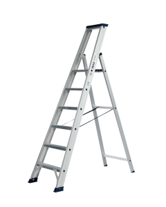 DAS ET6A Hercules ANO Enkele trapladder - 1x6 sporten - geanodiseerd aluminium