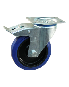 Novio serie 13-15 Zwenkwiel geremd met plaatbevestiging - Ø100 mm - rollager - rubber/TPE - 213.102.156.500