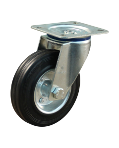 Novio serie 02-15 Zwenkwiel met plaatbevestiging - Ø125 mm - rollager - rubber/TPE - 202.122.156.000