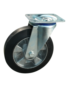 Novio serie 10-15 Zwenkwiel met plaatbevestiging - Ø200 mm - kogellager - rubber/TPE- 210.206.156.000