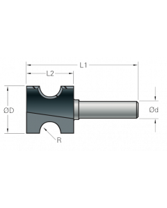 Stehle Hardmetalen Halfrondfrees - Ø31 x 55 mm, R=8,0 mm - 50502339