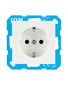 ION Wandcontactdoos RA met aanraakbeveiliging V1/J1 - glans Alpin Wit - 10.300.214