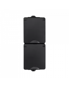 ION Opbouw wandcontactdoos 2-voudig IP55 - verticaal - zwart - 55.200.170