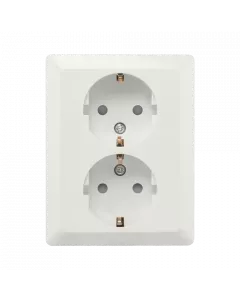 ION Wandcontactdoos half opbouw 2-voudig RA - glans Alpin Wit - 10.300.714