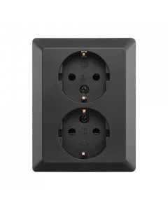 ION Wandcontactdoos half opbouw 2-voudig RA - mat zwart - 10.300.716