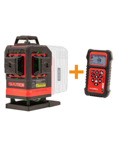 Futech MC4DE PROMO Multicross 4D 18VMAX Kruislijnlaser + H036.RCO afstandbediening - 18V - groen - 036.4DE