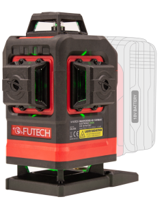 Futech MC4DE PROMO Multicross 4D 18VMAX Kruislijnlaser + H036.RCO afstandbediening - 18V - groen - 036.4DE