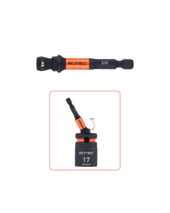 Rotec Impact adapter - hoek 30° - 1/4"-E6.3 > 3/8" 4-kant met kogel