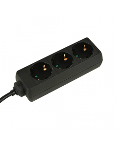 VB Tafelcontactdoos - 3-voudig - 1,5 meter 3x1,0 mm² - zwart - 41251