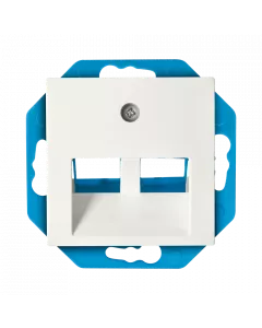 ION Modular Jack 30° Cat en Coax met centraalplaat V1/J1 - 2-voudig - glans Alpin Wit - 13.300.114