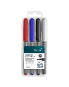 Pica Classic 534/04 Permanent marker in 4 kleuren - ronde punt - 1.0 mm - 4-delig