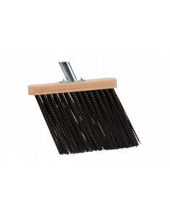 Hevu Tools Gootbezem / stalbezem - zwart kunststof gegolfd - 30 cm