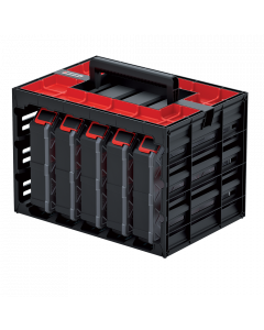 Kistenberg KTC30256S Tager case opbergkast met 5 uitneembare organizers - scheidingswanden - zwart