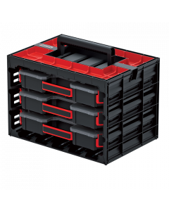 Kistenberg KTC40306B Tager case opbergkast met 3 uitneembare organizers - bakjes - zwart