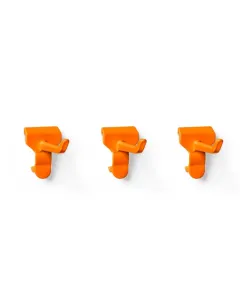 Toolflex One gereedschapshaken - oranje - kunststof - 3 stuks