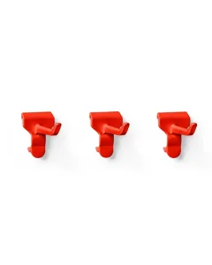 Toolflex One gereedschapshaken - rood - kunststof - 3 stuks